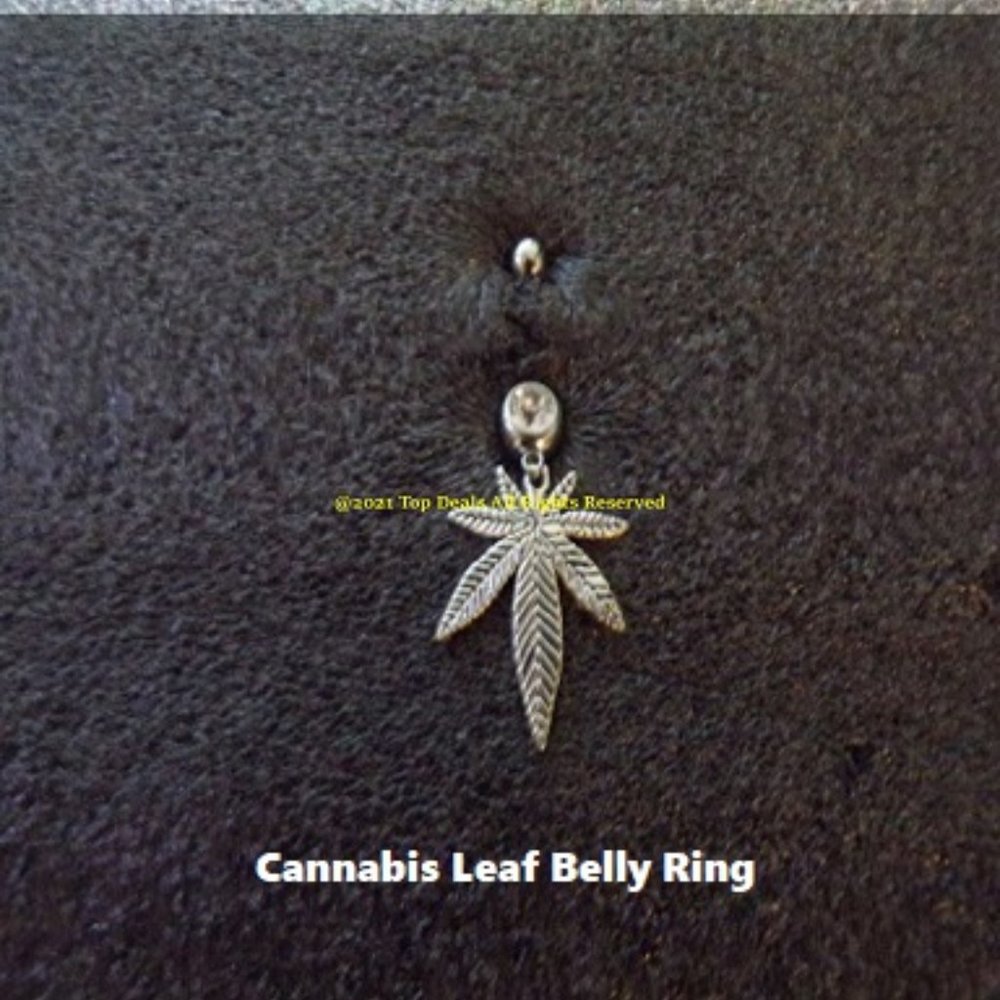 Navel Piercing ~ Cannabis Leaf